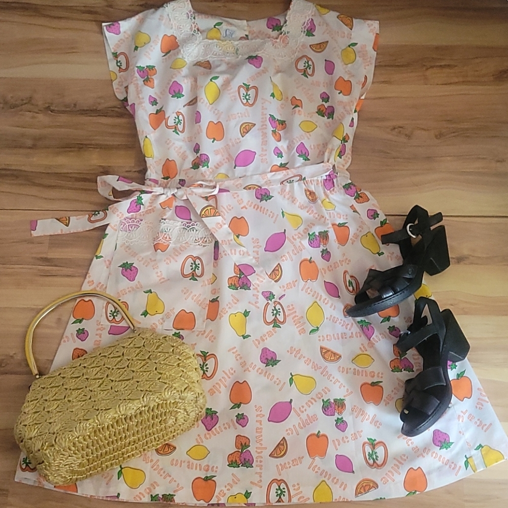 Vintage 50s 60s Swirl Wrap Dress M